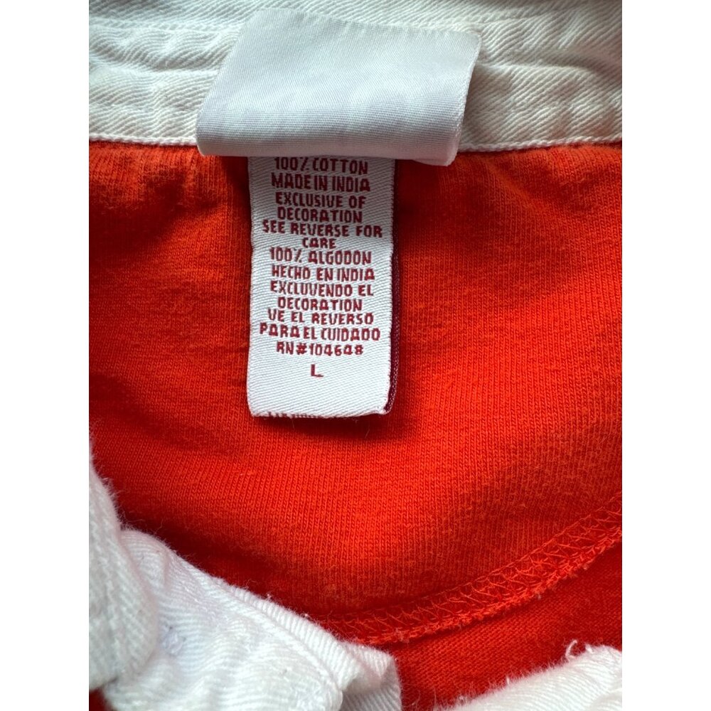 Red Oak Rugby Clemson Tigers Shirt L Orange White Collegiate Style Preppy Retro - Picture 6 of 9